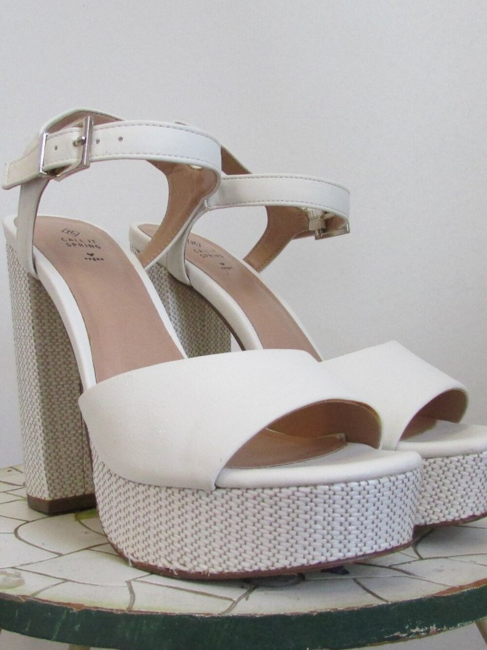 Call it Spring White Block Sandals - Picture 5 of 7